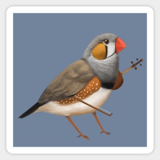 Musical Zebra Finch Sticker